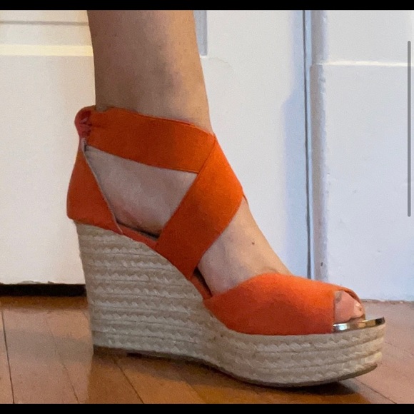 3 pair bundle high heels super cute wedge one real leather all woman size 8.5 - Picture 4 of 11